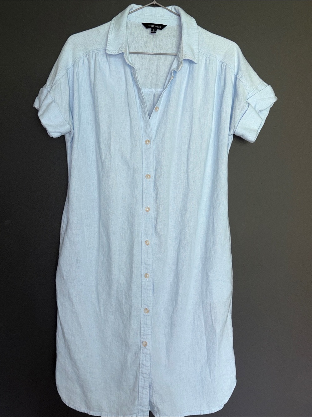 Well Worn small Button-Front Shirt Dress - light blue